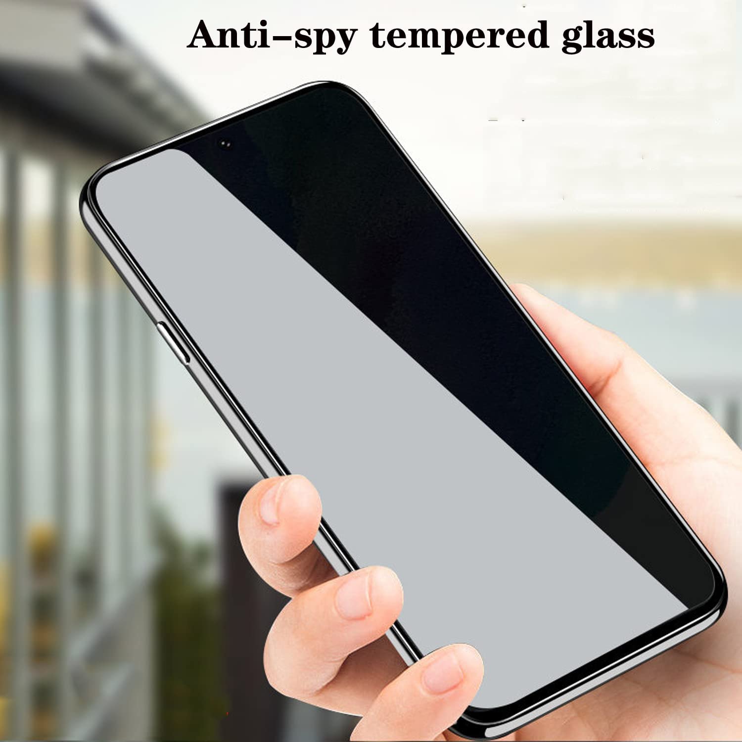 Set 2 folii protectie telefon Privacy, Sticla securizata, 6D, Compatibil cu Samsung Galaxy A53, Negru
