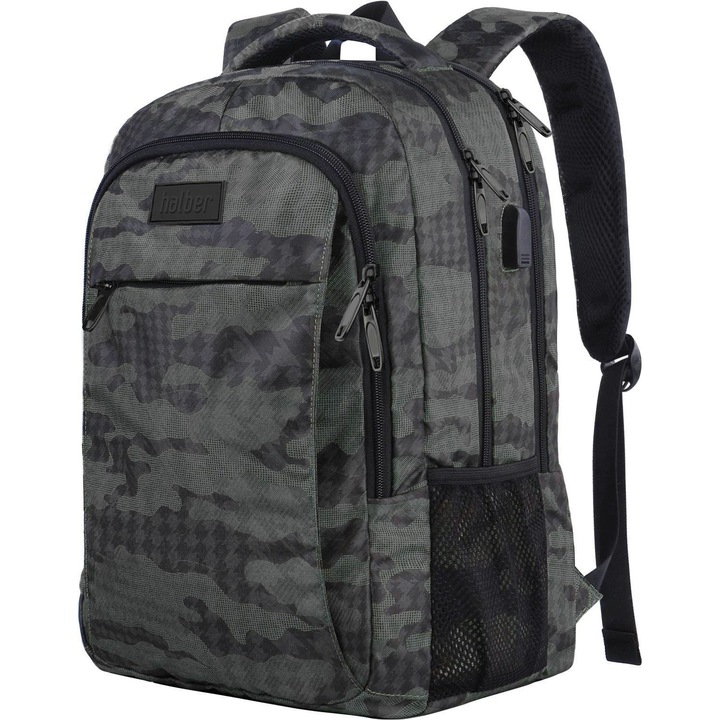 Rucsac Laptop halber Pro Style & Storage, 15.6", Camuflaj Gri