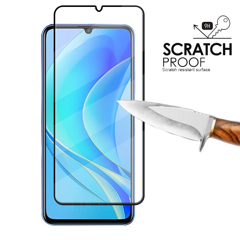 Set 2 folii protectie telefon, Sticla securizata, Compatibil cu Huawei Nova Y70/Nova Y70 Plus, Negru