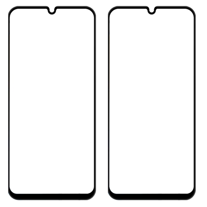 Set 2 folii protectie telefon, Sticla securizata, Compatibil cu Huawei Nova Y70/Nova Y70 Plus, Negru