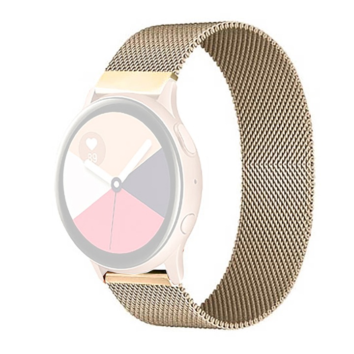 WatchBand™ Milanese Loop метална каишка, Съвместима с Samsung Galaxy Watch, Huawei Watch GT/GT 2 42 mm и други часовници с ширина на гривната 20 mm, Champagne Gold