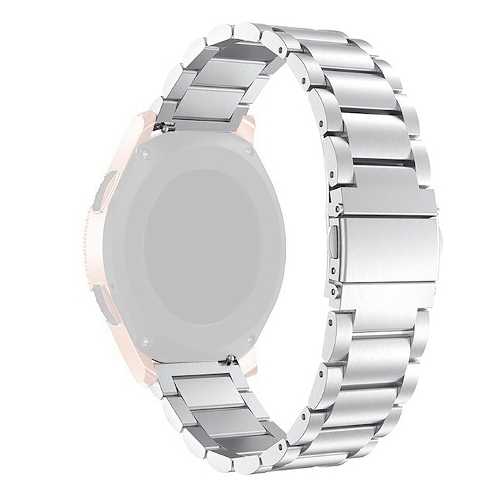 WatchBand™ Classic Steel метална каишка, Съвместима с Samsung Galaxy Watch, Huawei Watch GT/GT 2 46 мм и други часовници с ширина на гривната 22 мм, Сребрист