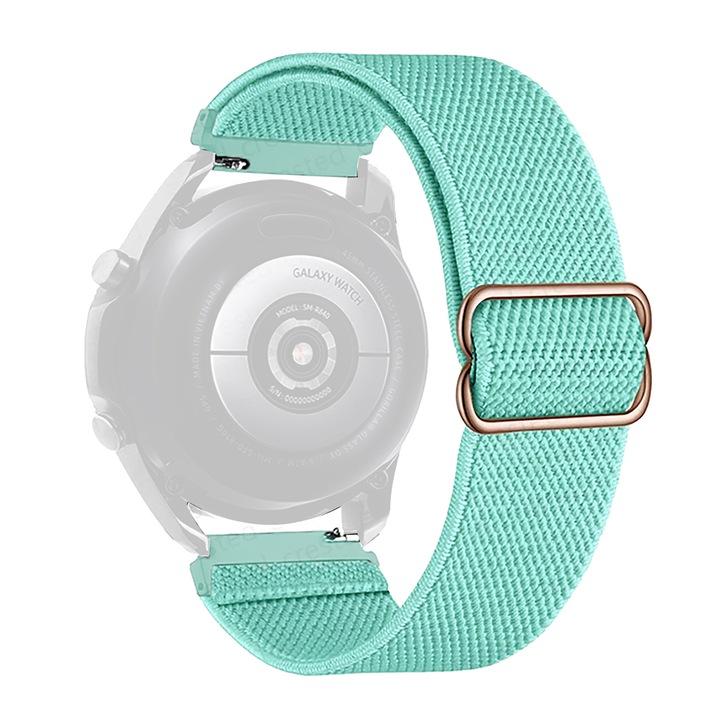 WatchBand™ Vivid текстилна каишка, Съвместима с Samsung Galaxy Watch, Huawei Watch GT/GT 2 42 mm и други часовници с ширина на каишката 20 mm, Turquoise