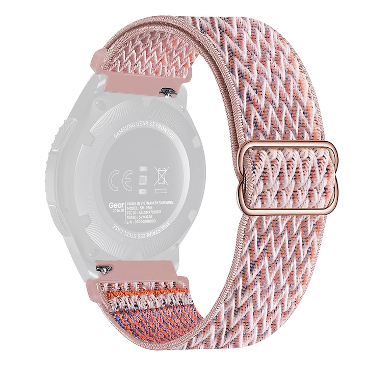 WatchBand™ Vivid textil szíj, kompatibilis a Samsung Galaxy Watch, a Huawei Watch GT/GT 2 42 mm és más, 20 mm-es szíjszélességű órákkal, V Pink