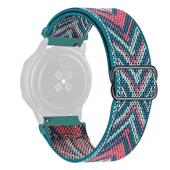 Каишка за часовник WatchBand™, Текстил, Съвместима със Samsung Galaxy Watch, Huawei Watch GT/GT 2 46 mm и други часовници с ширина на гривната 22 мм, Зелен
