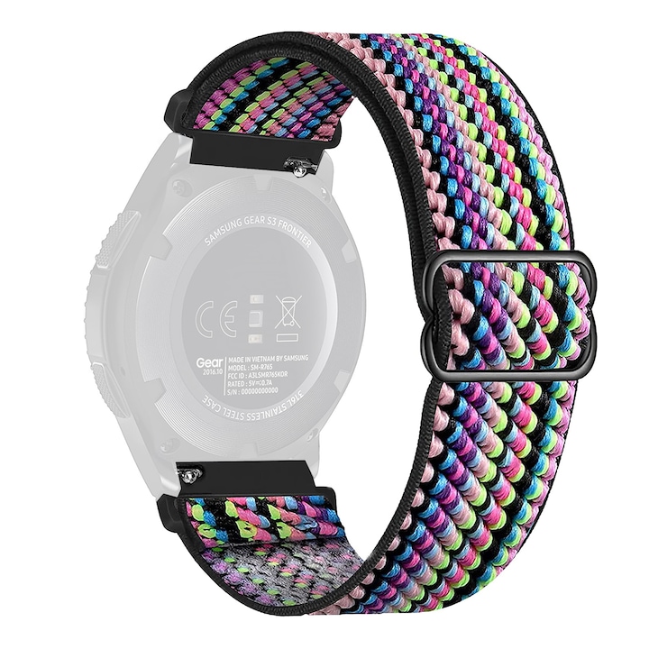 WatchBand™ Vivid текстилна каишка, Съвместима с Samsung Galaxy Watch, Huawei Watch GT/GT 2 46 мм и други часовници с ширина на гривната 22 мм, Многоцветен