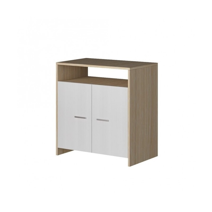Comoda Mirela, 63.6x72.5x42cm, Culoare Stejar Sonoma / Alb