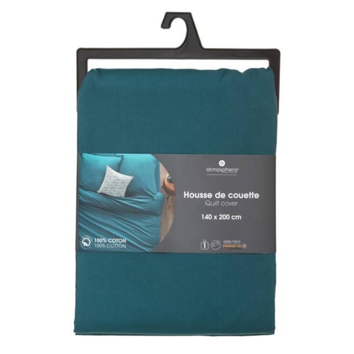 Husa pilota Atmosphera, bumbac, albastru, 140 x 200 cm