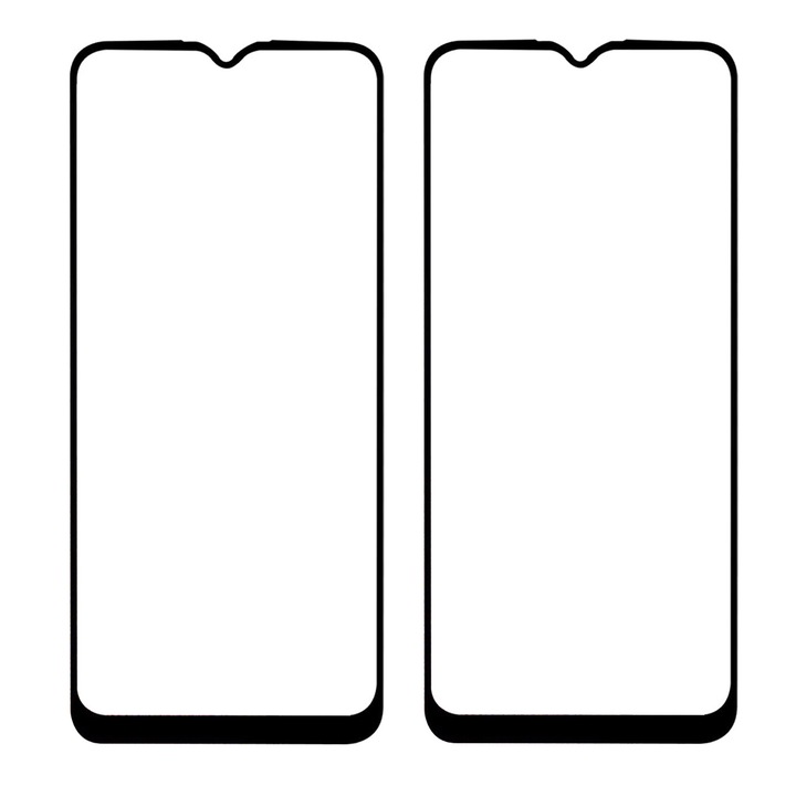 Set 2 folii protectie telefon, Sticla securizata, Compatibil cu Samsung Galaxy A13 4G, Negru