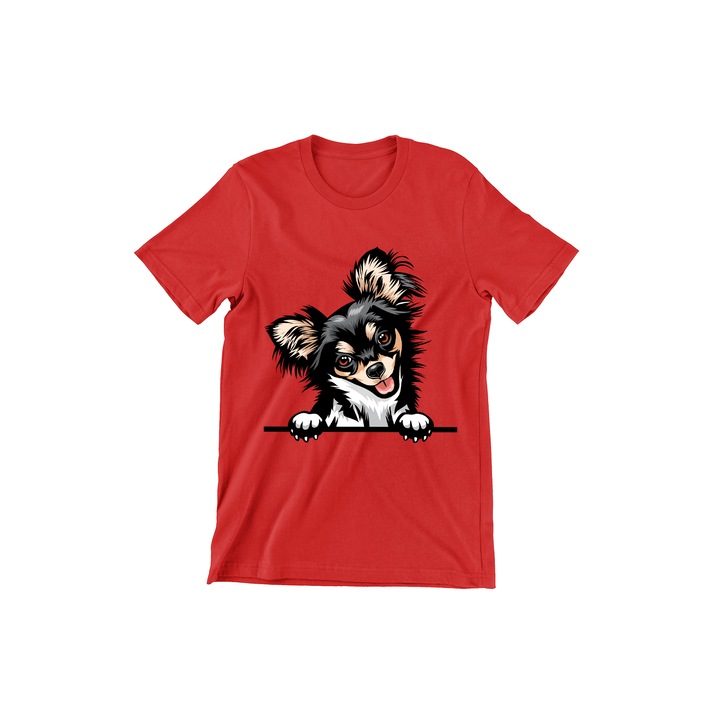 Tricou pentru Copii Dogs, Hello Chihuahua 2, regular fit, bumbac
