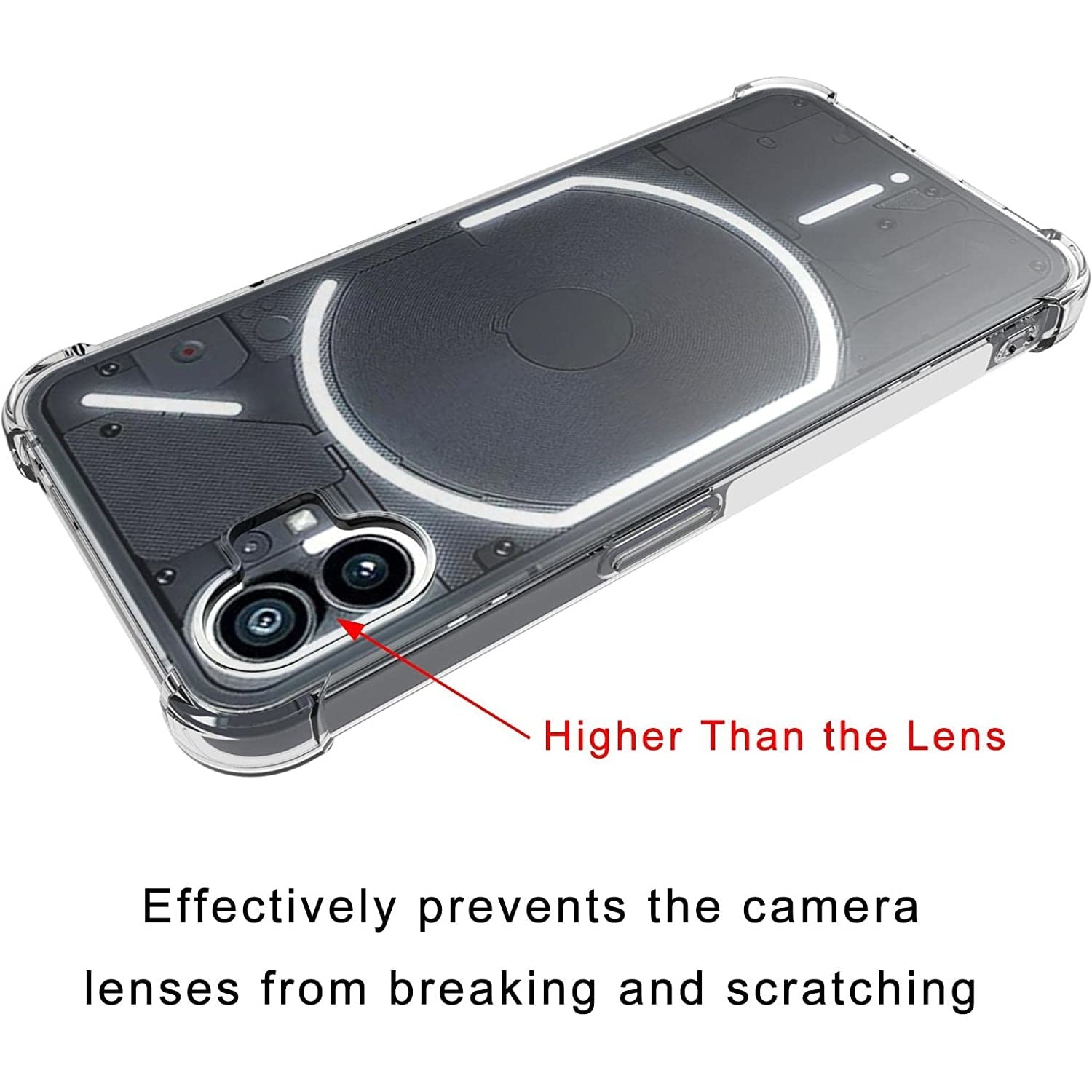 Husa silicon transparenta compatibila cu Nothing Phone 1, Patru colturi rezistent la socuri, clar