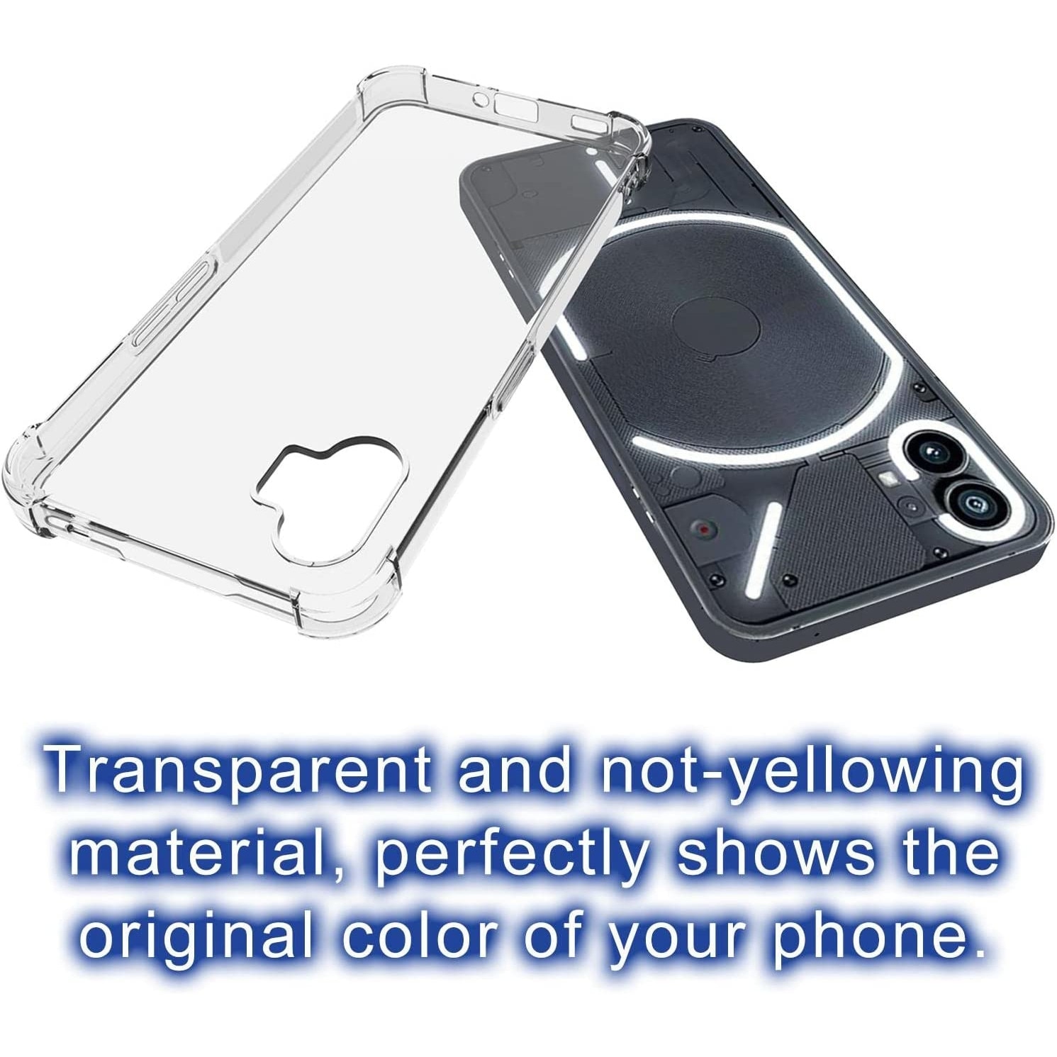Husa silicon transparenta compatibila cu Nothing Phone 1, Patru colturi rezistent la socuri, clar