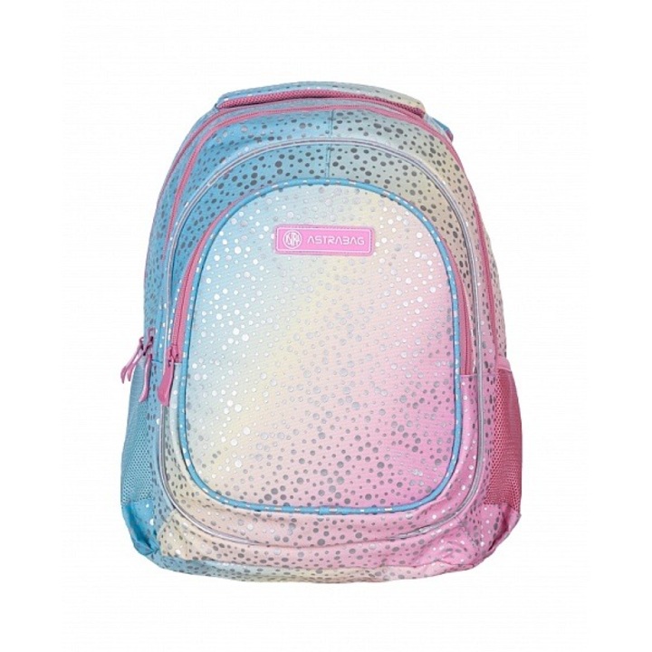 Rucsac pentru scoala, imprimeu holografic crom gradient ombre, ASTRABAG, AB330RA Multicolor