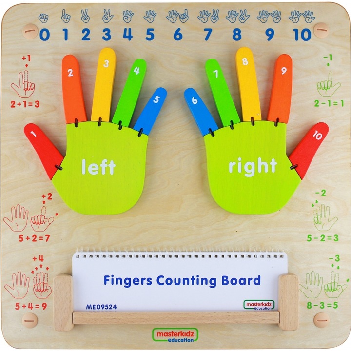 Учебно табло, Masterkidz, Дърво, Учим се да смятам, 3 години, Многоцветно