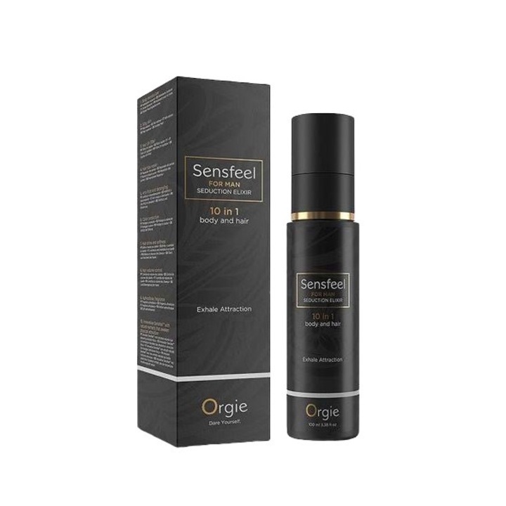 Крем афродизиак с феромони, SensFeel for Man Seduction Elixir, Orgie, С ефект 10 в 1 за коса и тяло, 100 мл