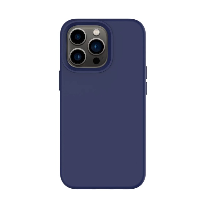 Кейс за телефон, Силиконов, Съвместим с iPhone 13 Pro Max, Тъмно син