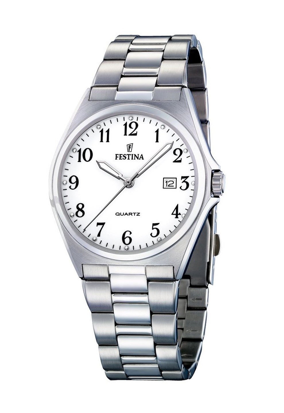 Festina, Ceas analog cu carcasa rotunda, Argintiu