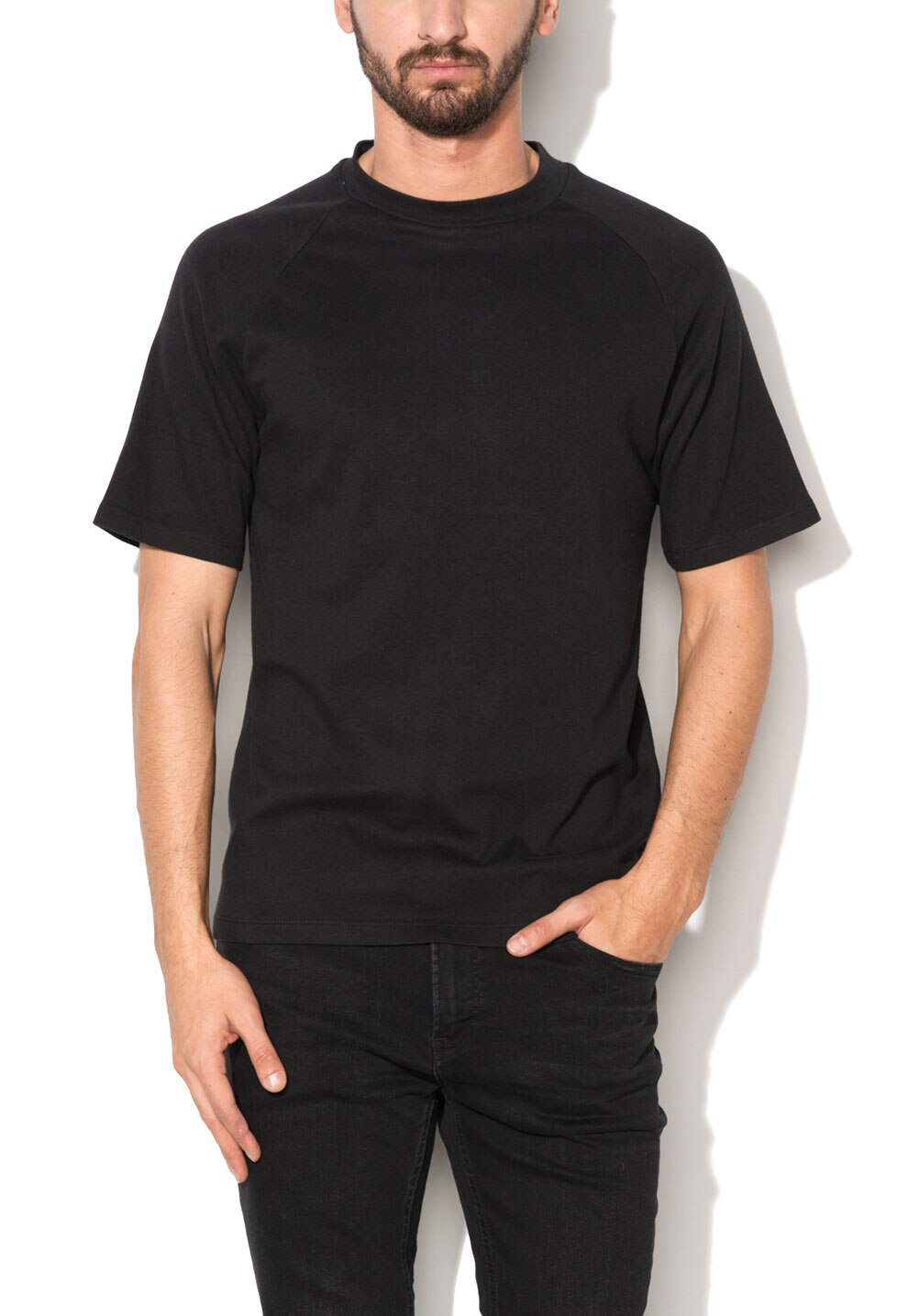 Jack&Jones, Tricou tall slim fit negru Tomas 12118696-BLACK