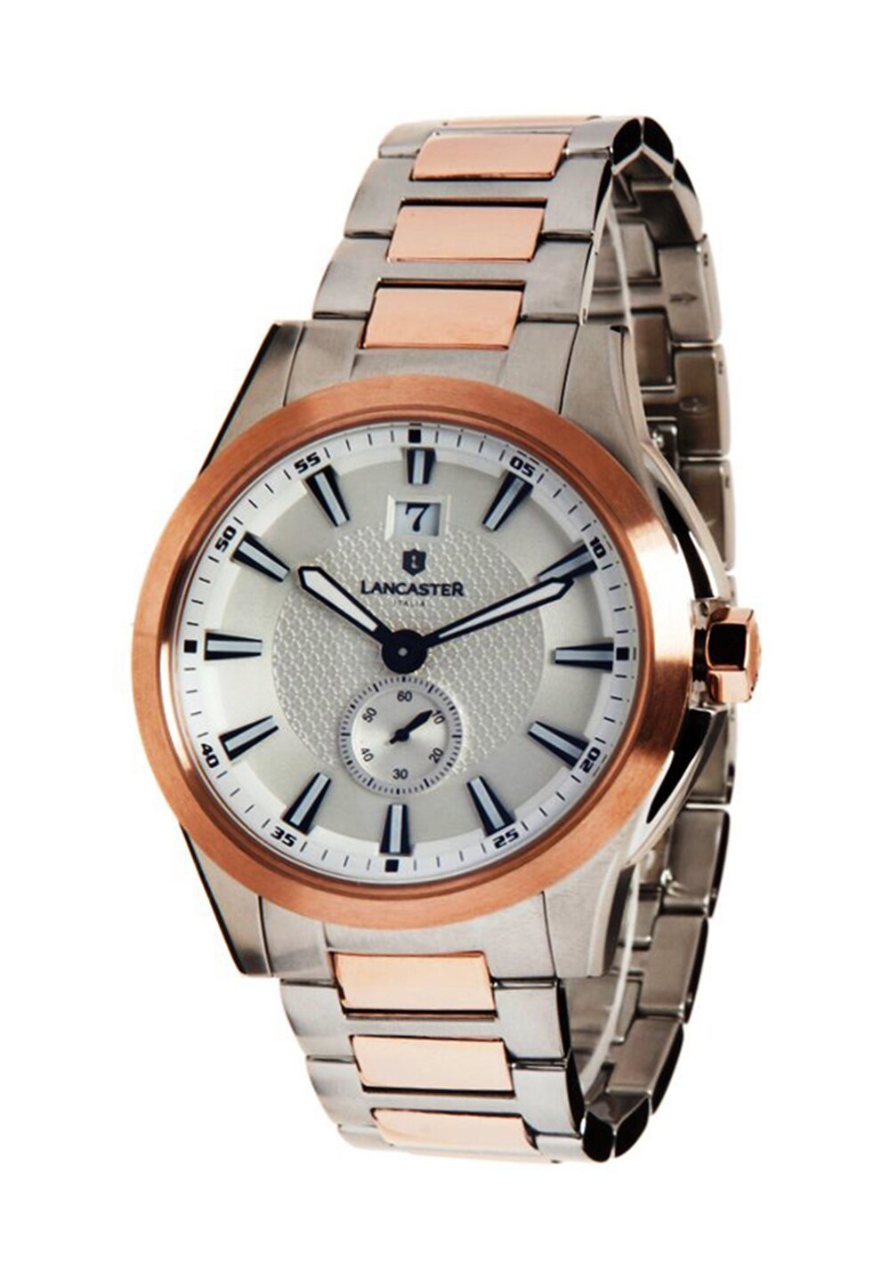 Lancaster Ceas argintiu cu auriu rose