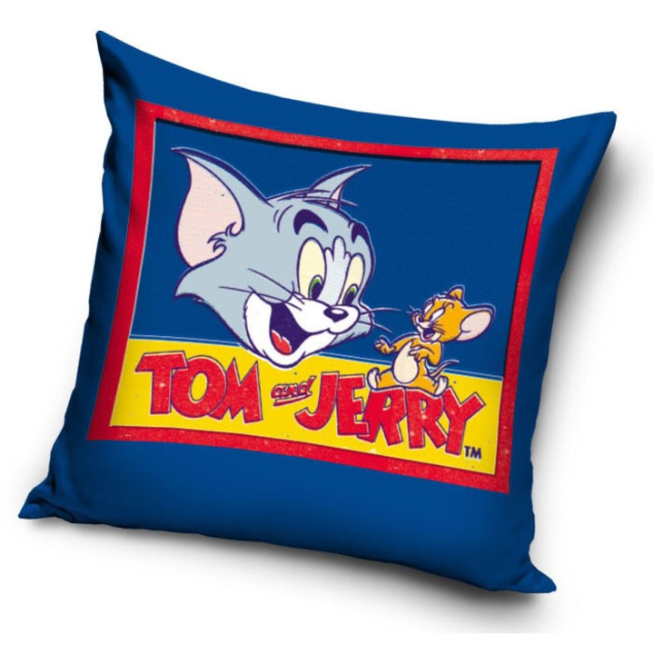 Tom és Jerry párnahuzat 40x40 cm kék