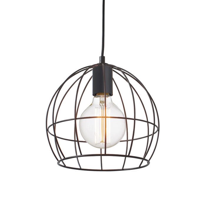 Lustra, ACA, KS202925BK, Metal, Negru, E27