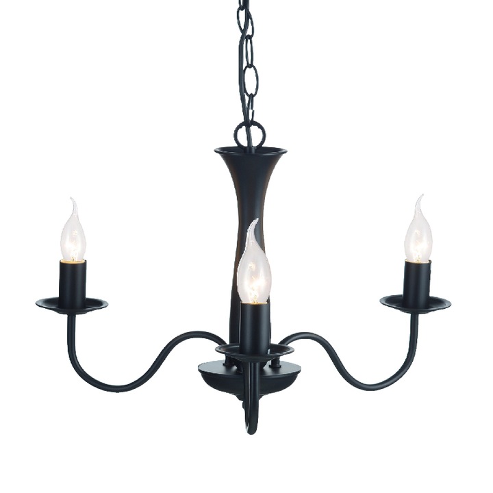 Lustra, ACA, DLA12013PB, Metal, Negru, E27