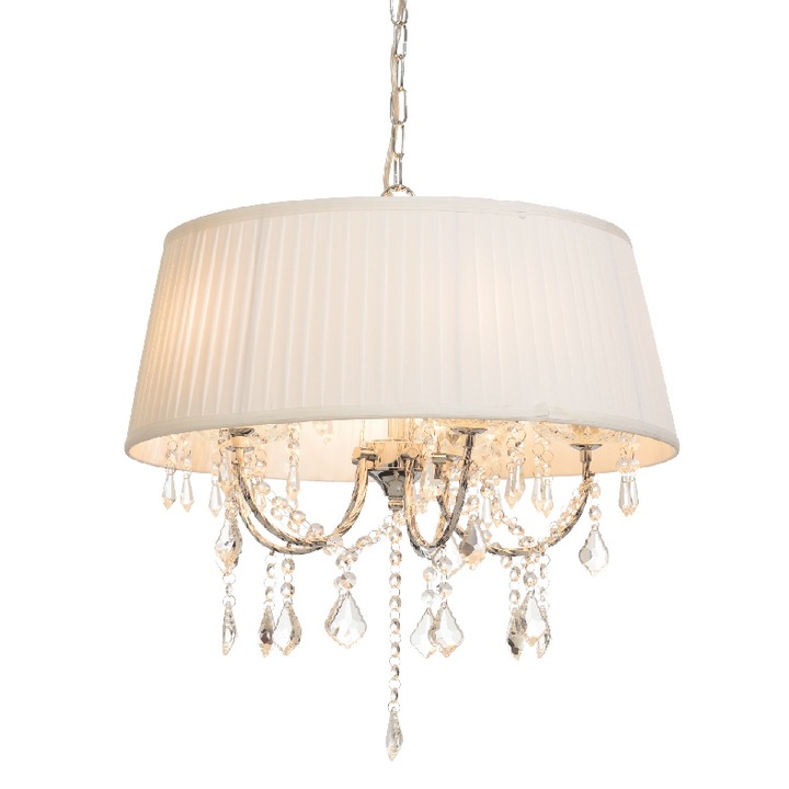 Lustra, ACA, FMD968305, Metal, Alb/Argintiu, E27