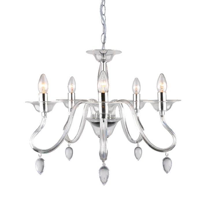 Lustra, ACA, SF3631165, Metal, Transparent, E27