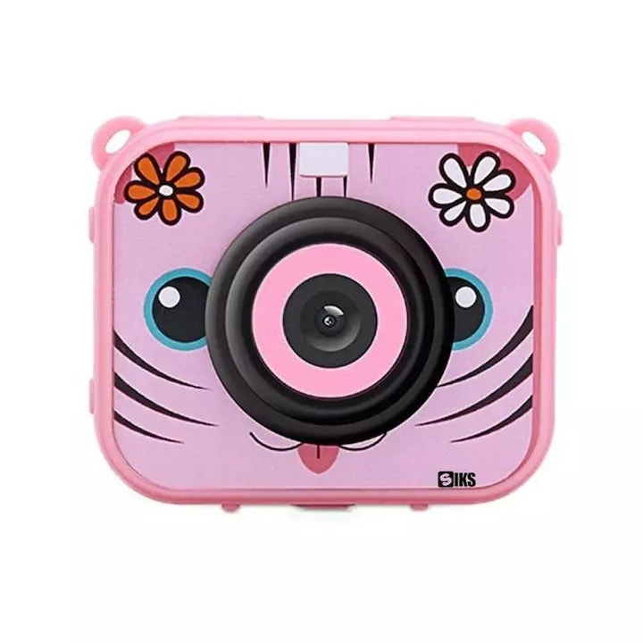 Camera Video Sport SIKS Subacvatica Pentru Copii, Digitala, Cu Jocuri Incluse, 2.0", full HD, Carcasa Inclusa, Roz
