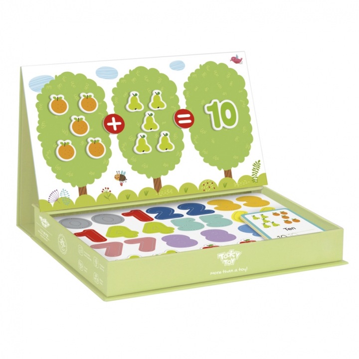 Cutie magnetica, puzzle Matematica, Tooky Toy, joc educativ Montessori, 3ani+, 86pcs, multicolor