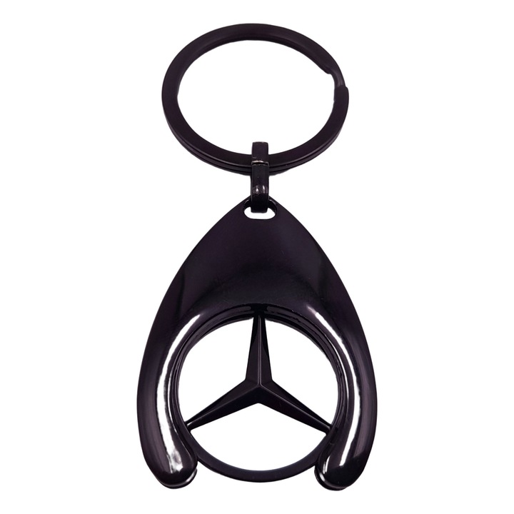Kulcstartó IdeallStore, Fekete Mercedes, 7,5 cm, fém, fekete