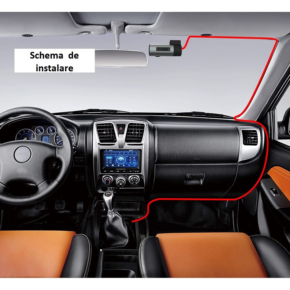 Camera bord auto FULL HD 1080P, WiFi, compacta, unghi de filmare 150 ...