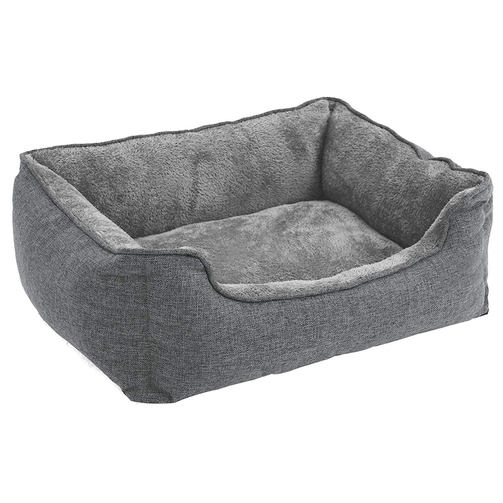 Легло за кучета, което може да се пере, сиво, 70 x 55 x 21 см