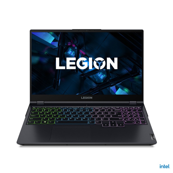 Лаптоп Lenovo Legion 5, 15ITH6 i5-11400H, 15.6" FHD, IPS 300nits AG 165Hz, 8GB DDR4 3200 SSD512 GeForce RTX 3050 Ti 4GB, Win11, син/черен