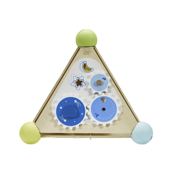 Piramida educativa, Classic World, Lemn, 2 ani, Multicolor