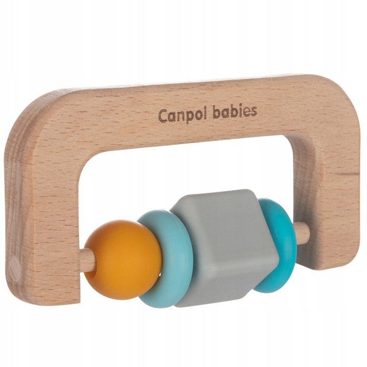 Fogászati játék, Canpol, Fa/Silikon, BPA mentes, Többszínű