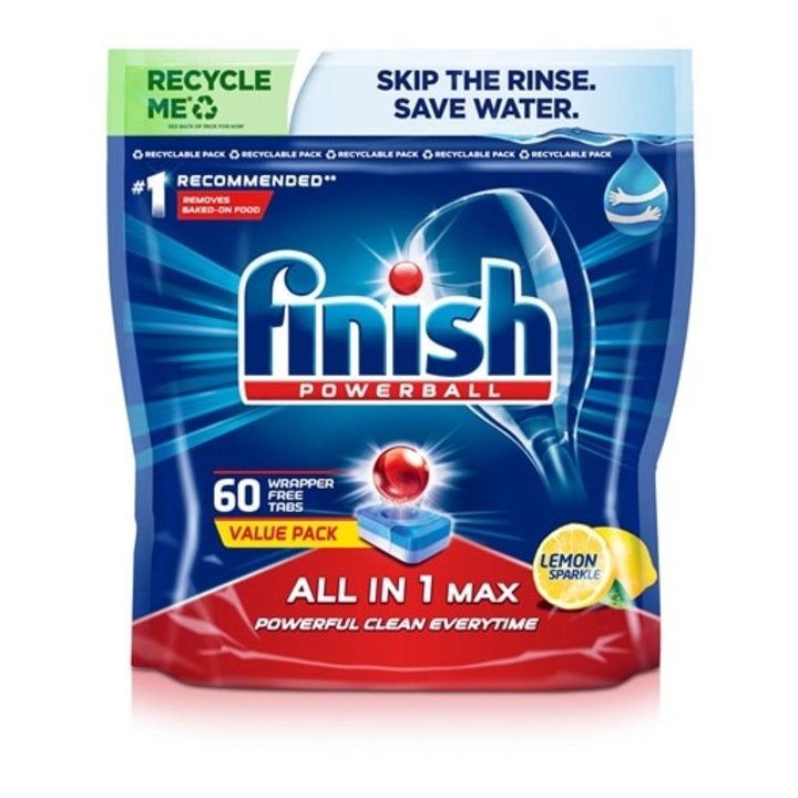 Detergent capsule pentru masina de spalat vase Finish Powerball All in one lamaie, 60 spalari