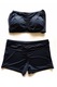 Costum de baie marime mare, negru, cu slipi tip pantaloni scurti, Carina 3470, Negru