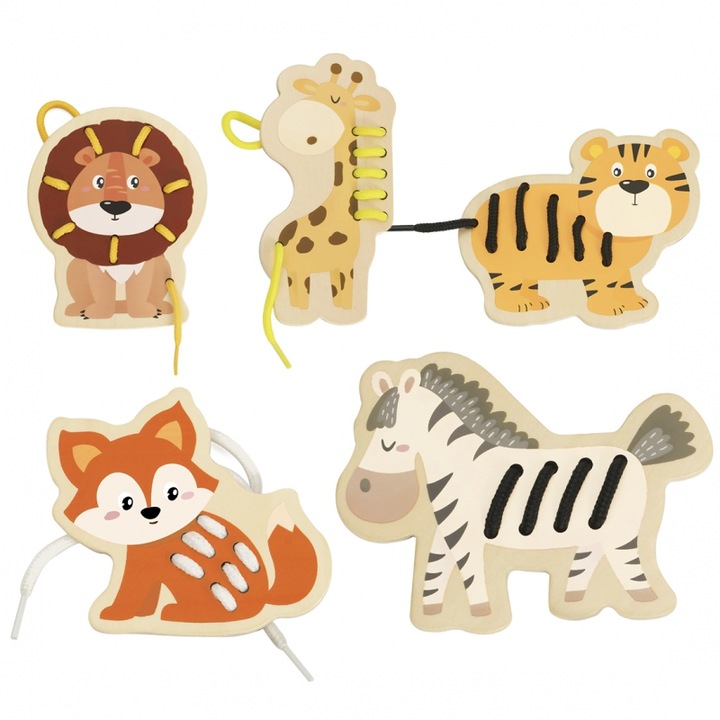 Образователна игра за деца, Classic World, Wood, 18 месеца+, 10 части, Multicolor