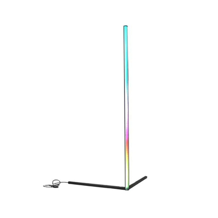 Lampa de colt XL, Mindblower, 140 cm, LED-uri RGB Cool Effect, 20W, cu telecomanda, amplasare pe podea, design modern, lumina ambientala