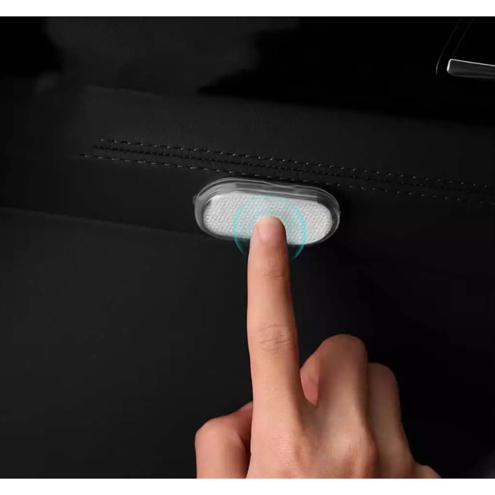 Mini Led autóbelső, vezeték nélküli környezeti világítás, újratölthető USB-vel, dupla ragasztós rögzítés, 120 mAH, 3W, 5x3 cm, kék