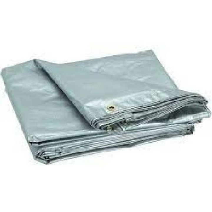 Prelata cu inele impermeabila, Avagro, 150 g/mp, 3 x 4 m, culoare argintie, laminata AVA678822