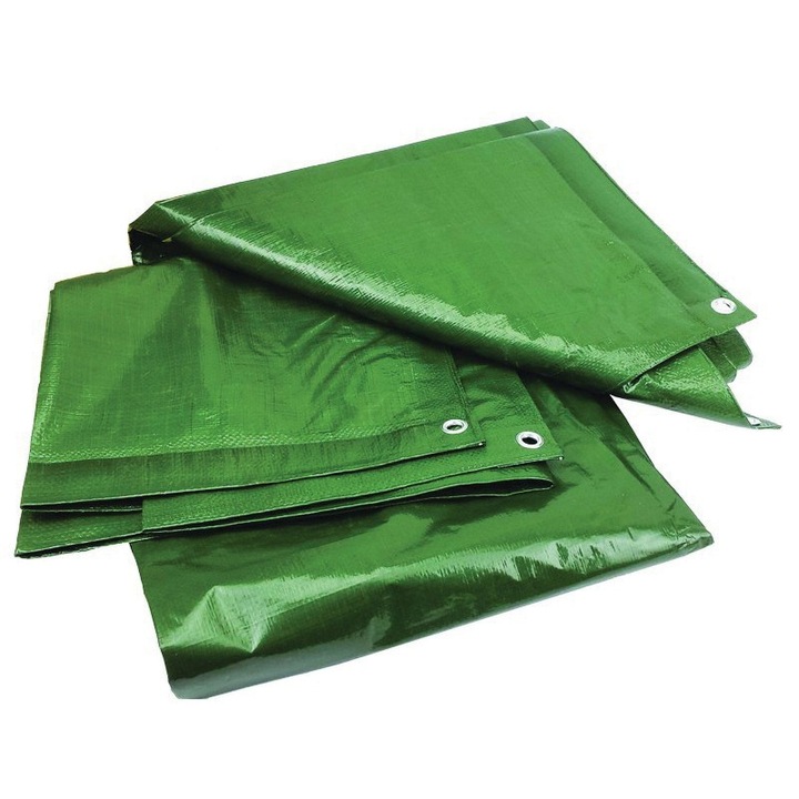 Prelata cu inele impermeabila, Avagro, 120 g/mp, 3 x 4 m, culoare verde, laminata AV678827
