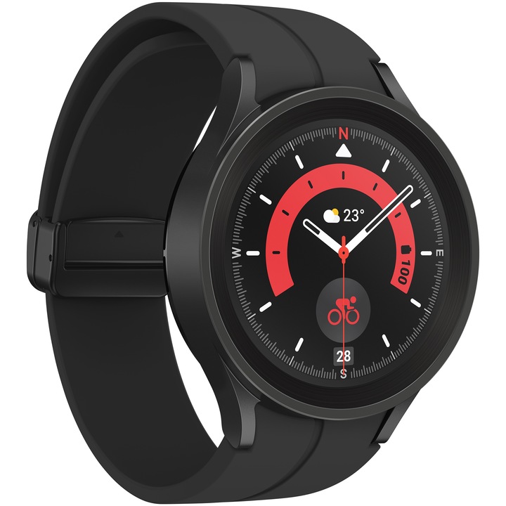 Смарт часовник Samsung Galaxy Watch 5 Pro, 45 mm, Silicone Strap, Black