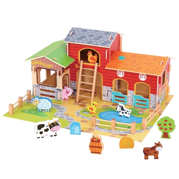 Oktatójáték gyerekeknek, Woopie, Fa, 3 év+, 18 db, Többszínű