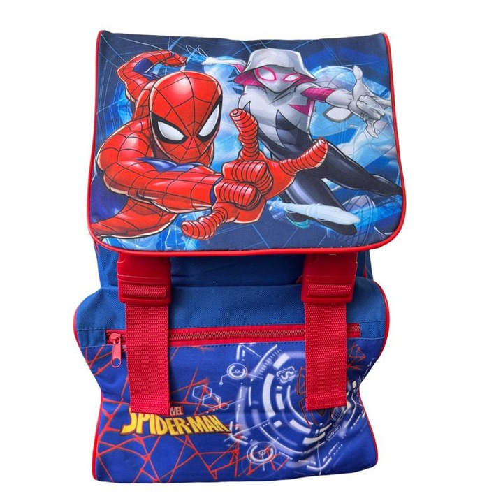 Ghiozdan scoala extensibil Spiderman Albastru