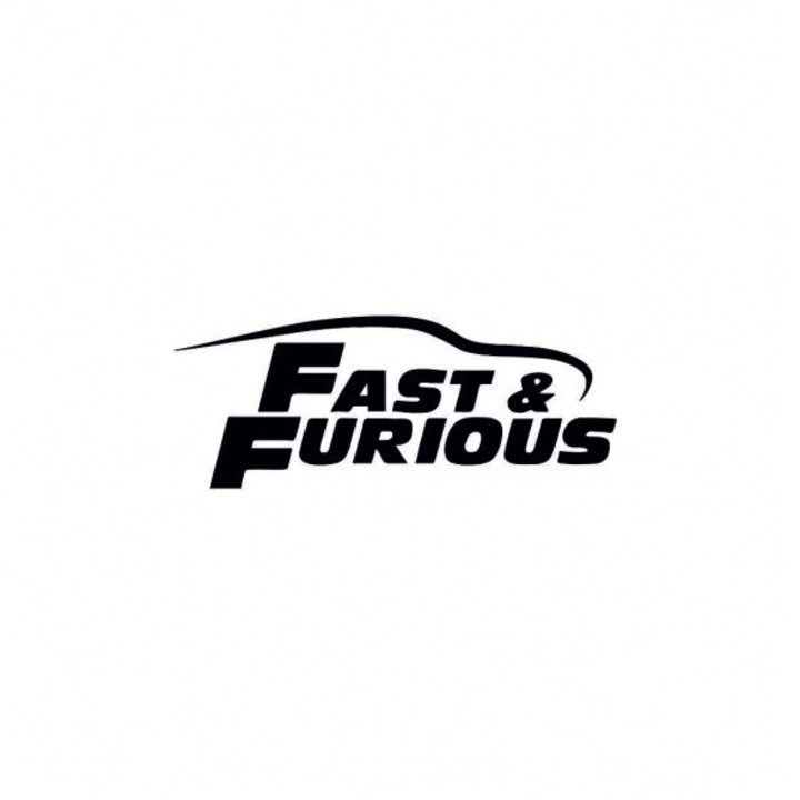 Sticker decorativ geam, auto, Fast&Furious, 18x7 cm, negru