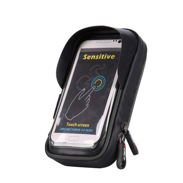 Suport de bicicleta Flippy Wheel UP pentru telefoane cu ecran tactil de pana in 6.0 inch impermeabil, negru