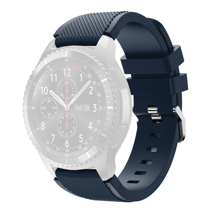 Силиконова каишка WatchBand™ Pro Band, съвместима с часовник Samsung Galaxy Watch, Huawei Watch GT/GT 2 46 мм и други часовници с ширина на каишката 22 мм, син