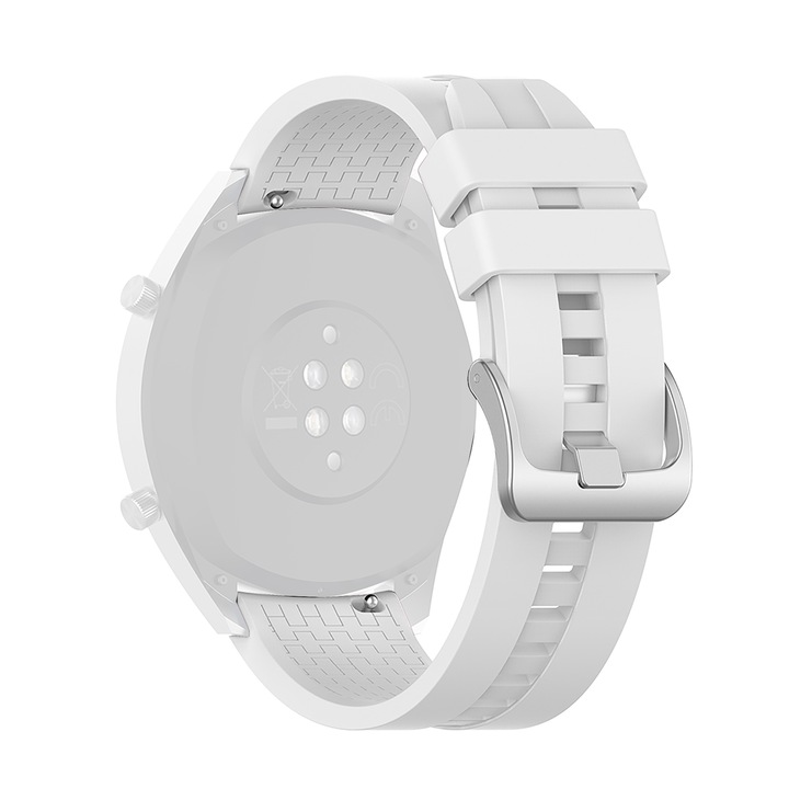 Силиконова каишка WatchBand™ Surface Band, Съвместима с часовник Samsung Galaxy Watch, Huawei Watch GT/GT 2 46 мм и други часовници с ширина на каишката 22 мм, бял